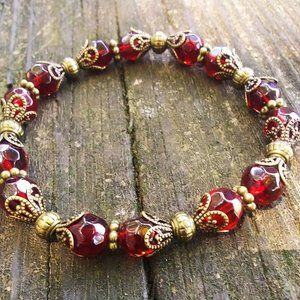 Red and bronze bracelet